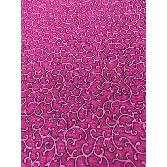 Pink Cotton Fabric 3/8 yard x 38" wide Curly Swirl Pattern DIY Crafts Sewing Pro - Picture 1 of 6